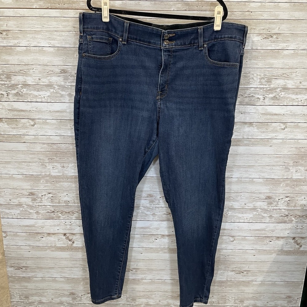 Lane Bryant Womens 24R Jeans Tighter Tummy Tech Stretch Blue Dark Wash High Rise - Picture 2 of 7